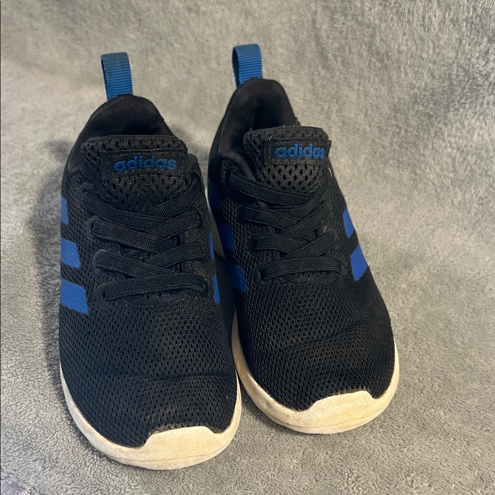Adidas Kids Sneakers in Black with Blue Stripes